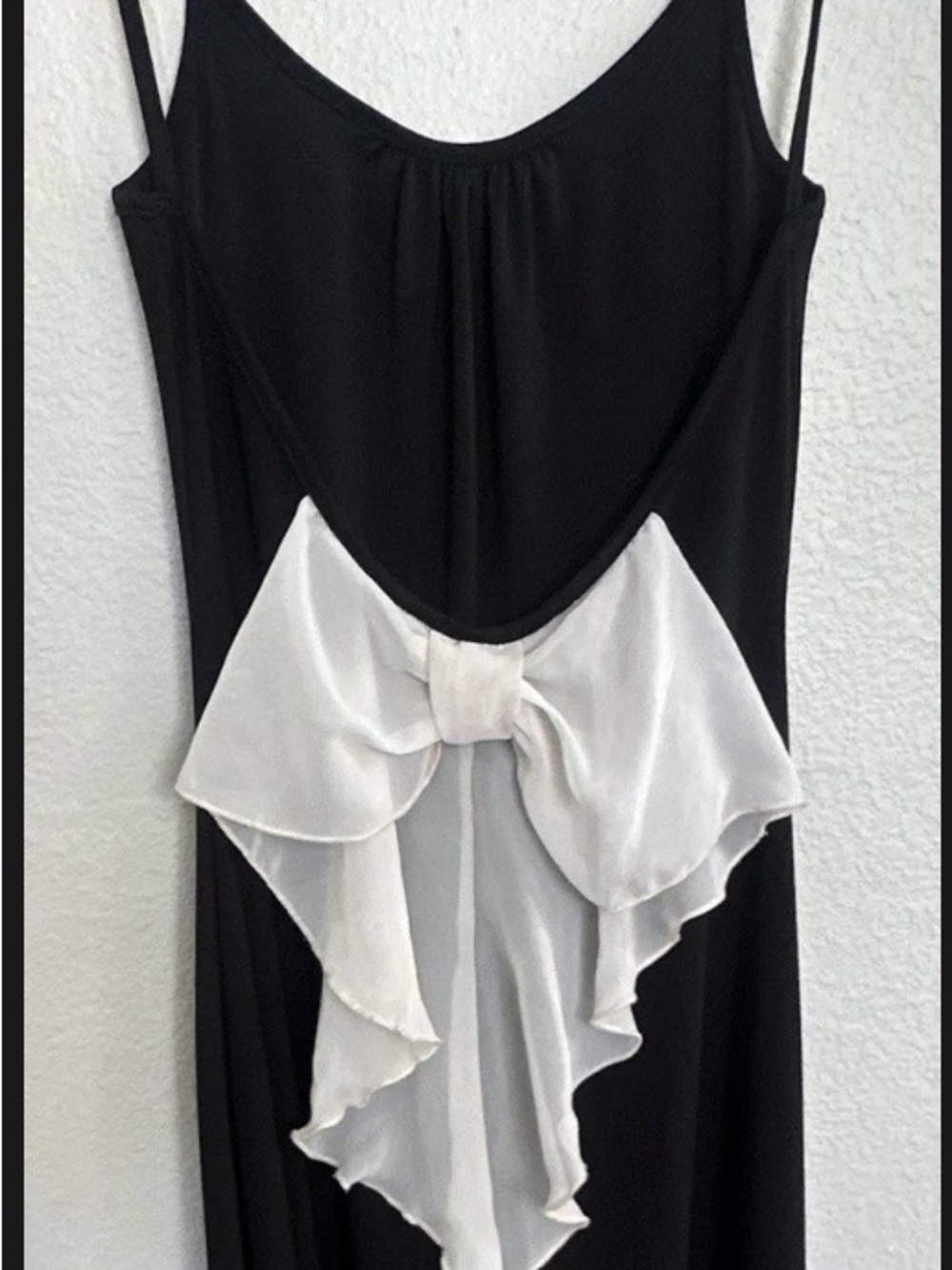 Dulce Carola Black Maxi Dress with White Bow Back